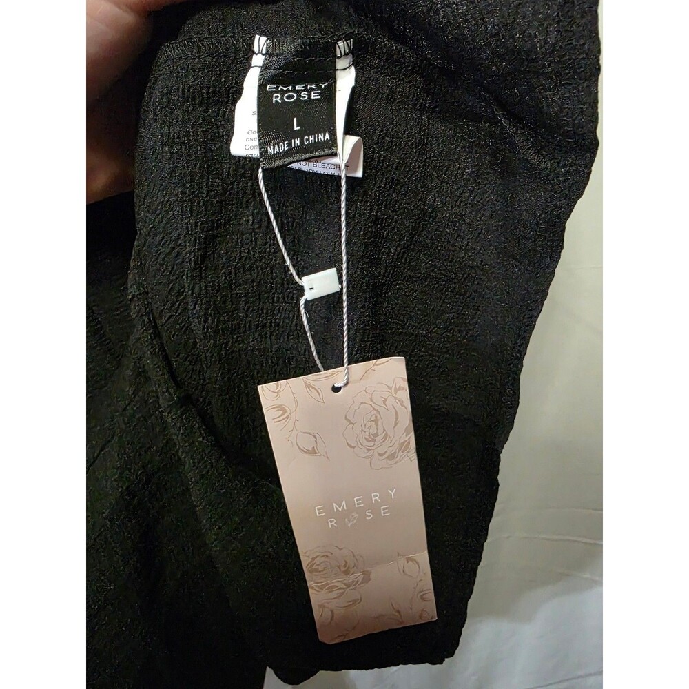 Emery Rose Black Romper Size L Sleeveless Adjustable Straps Front Pockets - Picture 4 of 5
